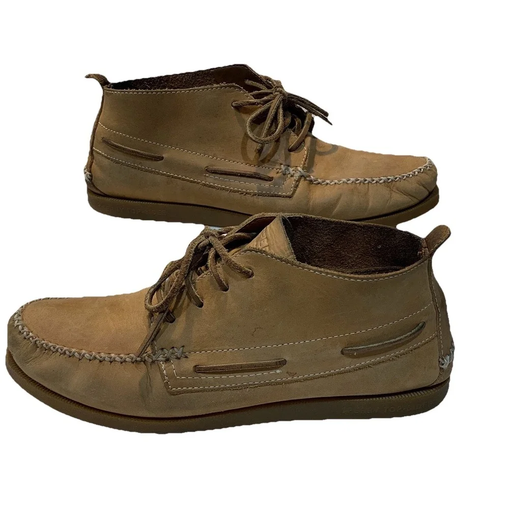Sperry Top-Sider Tan Leather Moc Toe Chukka Ankle Boots Men's 11 M‎ Boat Shoes